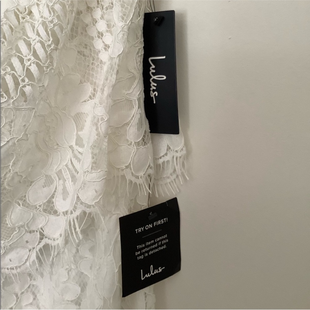 Lulus Delia White Lace Strapless Midi Dress NWT Size M - Picture 5 of 16